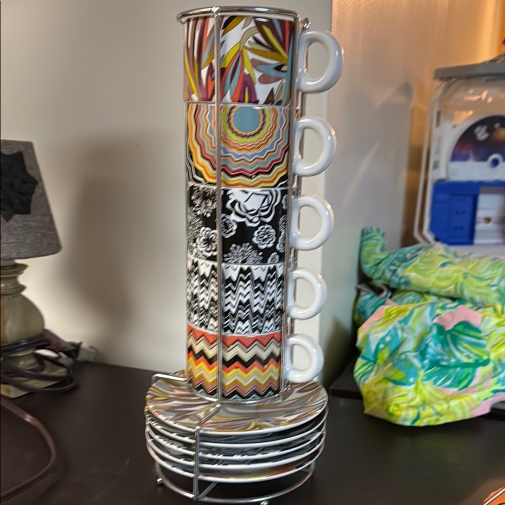 Colorful Stacking Mug Set with Stand from missoni for target collaboration